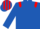 royal Blue, red epaulettes, red striped cap