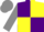 Purple & yellow quartered, grey sleeves & cap