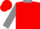 Red,grey triangular thirds, grey collar and sleeves