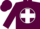 Maroon, White Circle, white Cross