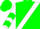 Green, white sash, white sleeves, green chevrons