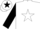 White, white 'w' on black star on back, white star on black sleeves
