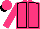 Dayglo pink, black seams, dayglo pink cap, black peak