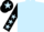 Light blue body, black arms, light blue stars, black cap, light blue star