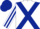 White body, dark blue cross belts, white arms, dark blue striped, dark blue cap