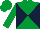 EMERALD GREEN and DARK BLUE diabolo, EMERALD GREEN sleeves and cap