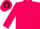 Teal, hot pink diamond, hot pink hoop on sleeve