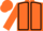 Orange, black seams, orange cap