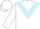 White, light blue chevron, white sleeves, white cap
