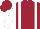 Maroon, white braces, white sleeves, maroon, white star cap