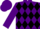 Purple, black riding horse and diamonds, purple cap
