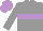 Grey body, mauve hoop, grey arms, mauve cap