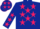Dark blue body, rose stars, dark blue arms, rose stars, dark blue cap, rose stars