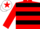Red & black hoops, white cap, red star