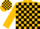 Gold & black blocks, gold 'l & l racing' on white shield on back, gold sleeves, black trim