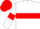 White body, red hoop, white arms, red armlets, red cap