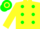 Yellow, green spots, hooped cap