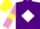 Purple, white diamond, mauve sleeves, yellow armlets, yellow cap