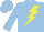 Light blue, yellow lightning bolt, light blue cap