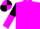 Emerald and magenta quartered, halved sleeves, quartered cap