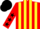 Red, yellow striped, white, black stars sleeves, black cap