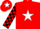 Red, white star, red and black check sleeves, red cap, white star