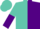 Turquoise and purple halves