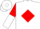 White, red diamond, red and white halved sleeves