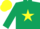 Dark green, yellow star, yellow cap