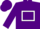 Purple body, white hollow box, purple arms, purple cap
