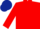Red, white crossed sashes, red sleeves, dark blue cap