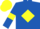 royal blue, yellow diamond, yellow armlets, yellow cap