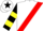 White, red sash, black, yellow hooped sleeves, black, yellow star cap