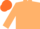 Beige body, beige arms, orange cap