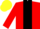red, black stripe, yellow cap