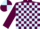 Maroon & light blue check, light blue & maroon quartered cap