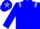 Blue body, grey epaulettes, blue arms, blue cap, grey star