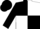 Black and white quarters, black cap