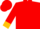 Red, gold lightning bolt, gold cuffs