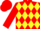 Red, yellow diamonds, red sleeves