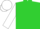 Lime, black 'griffin', lime bars on white sleeves, white cap