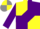 Yellow, grey and purple frame 's', purple diamond quarters and sleeves