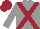 Grey, maroon cross belts, grey sleeves, maroon cap