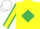 Yellow, Emerald Green diamond, Yellow sleeves, Emerald Green seams, white cap