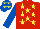 Red, Yellow stars, Royal Blue sleeves, Royal Blue cap, Yellow stars