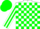 White body, green checked, white arms, green striped, green cap