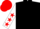 Black body, white arms, red stars, red cap