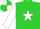 Lime green, white star and sleeves, quartered cap