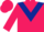 Rose body, dark blue chevron, rose arms, dark blue chevron, rose cap