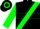 Black, green sash, green hoop on sleeves